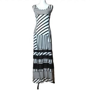 Peter Som Striped Sleevless Maxi Dress size small